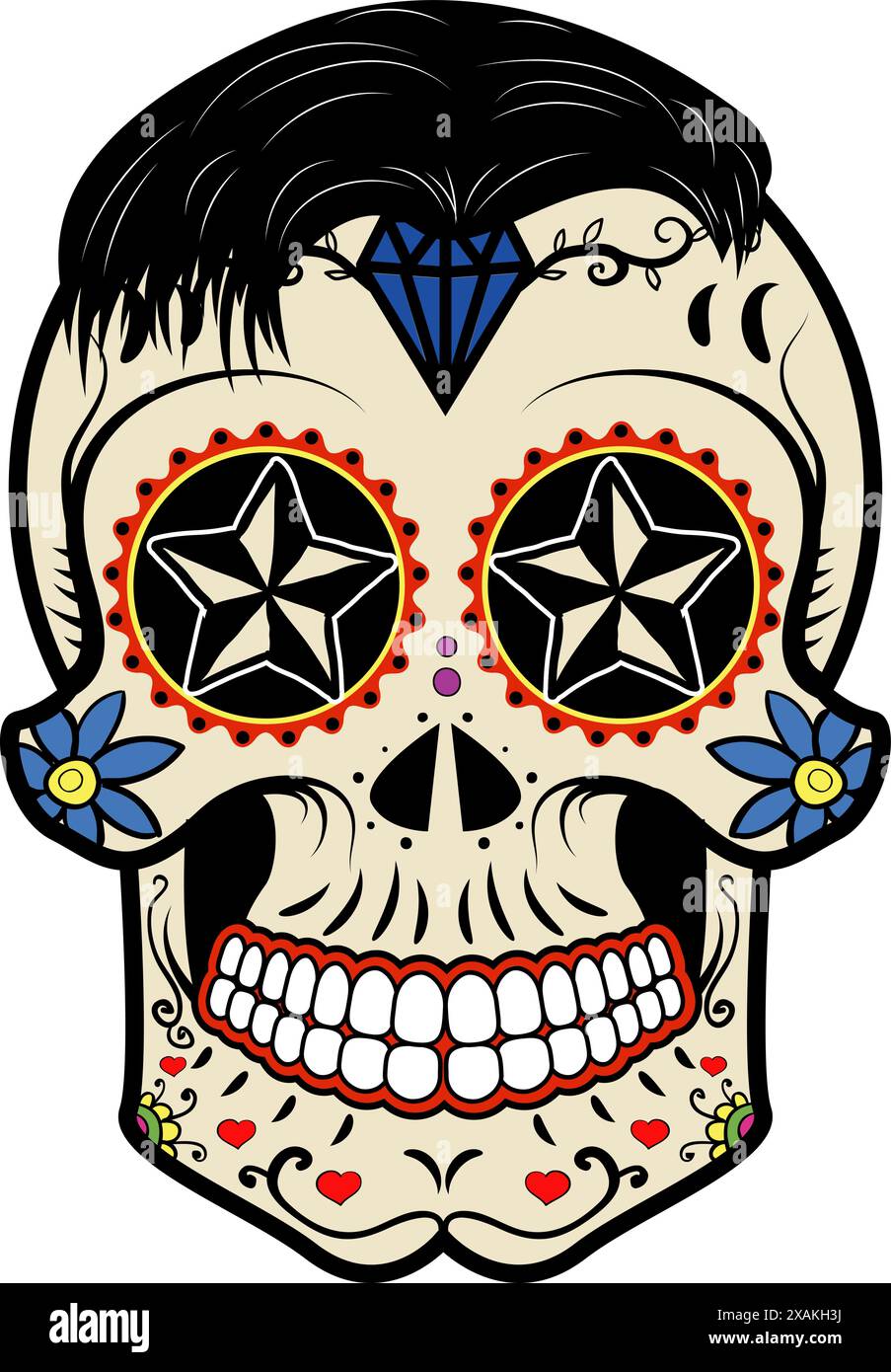Illustration of mexican sugar skull. Day of the dead Stock Vector Image