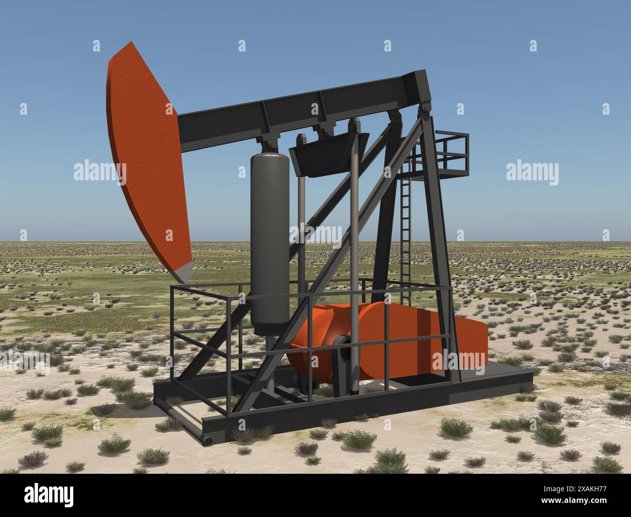 Oil pump in a landscape Stock Photo