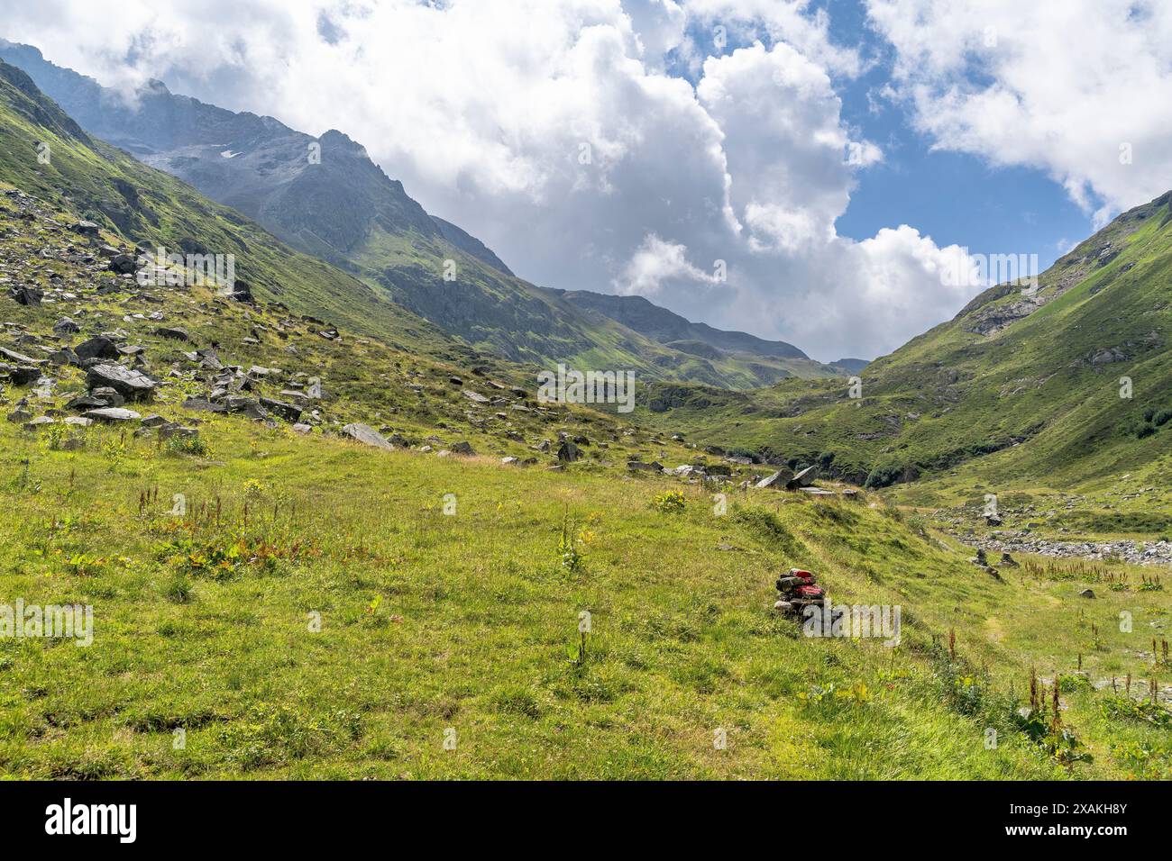 Europe, Austria, Verwall, Tyrol, St. Anton am Arlberg, Fasultal, View