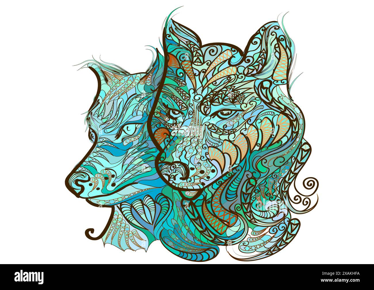White wolves Stock Vector Images - Alamy