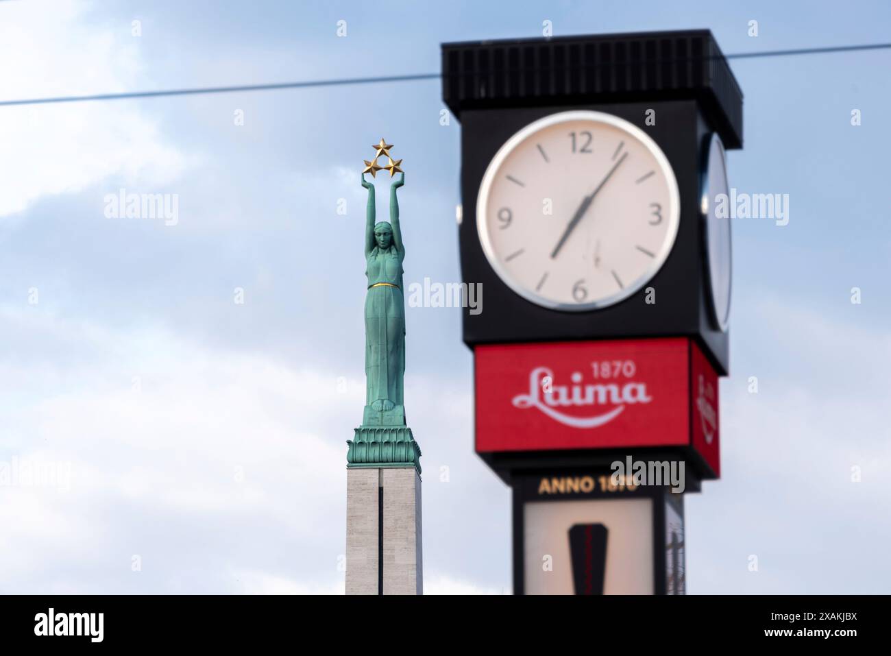 Laima clock in Riga, advertising the traditional chocolate manufacturer ...