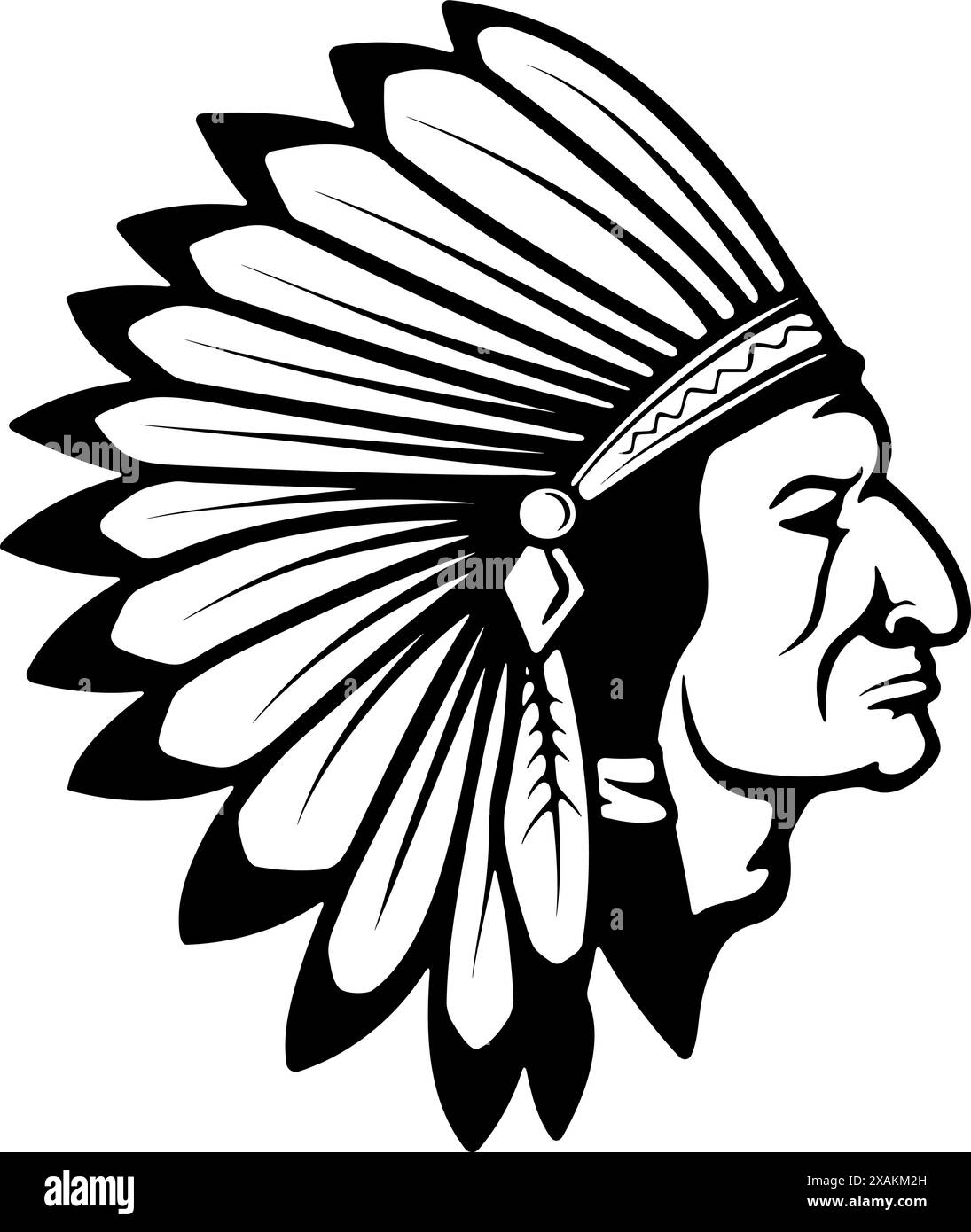 Indian Head Concept. Design element for logo, label, emblem, sign