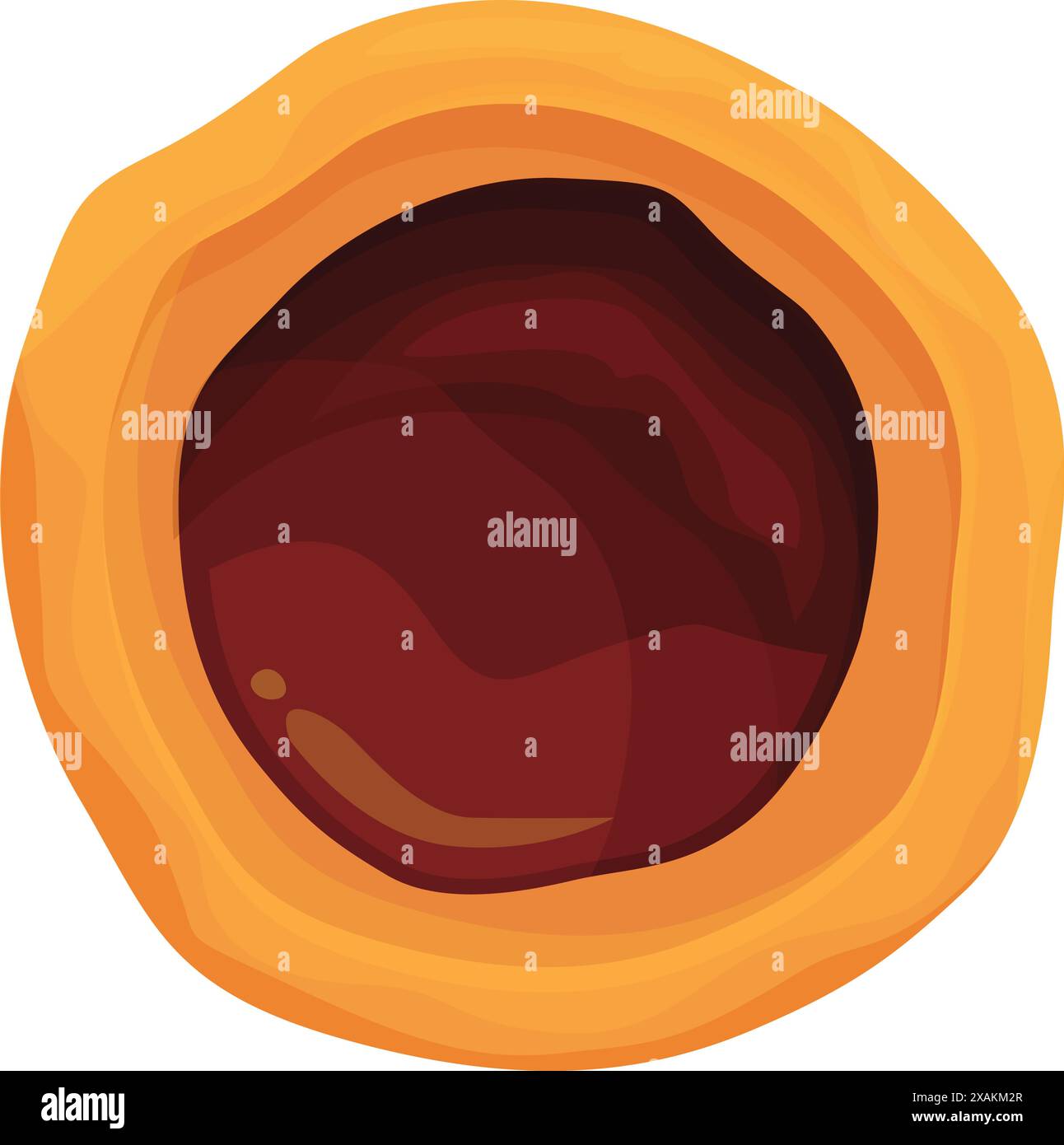 Round open pit mine with layers of soil, illustrating the process of ...