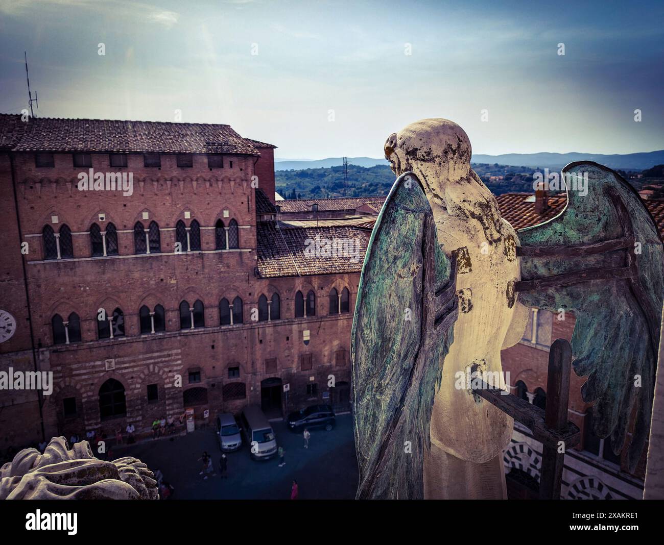 View over Siena from a window in the Siena cathedral, Italy Stock Photo