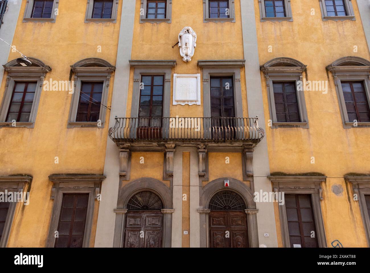 Facade Of The House In Pisa Italy Where Galileo Galilei Lived Stock