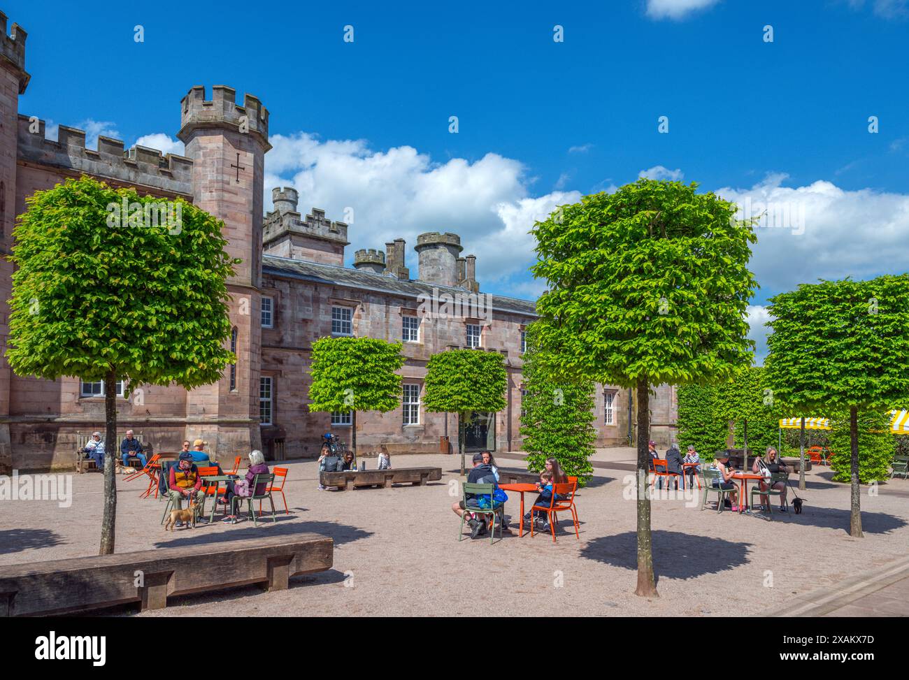 Cafe at Lowther Castle, Cumbria, England, UK Stock Photo