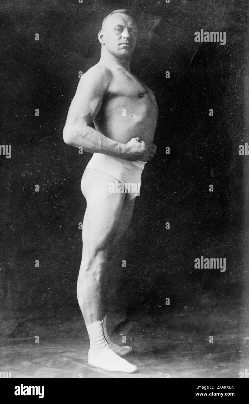 Geo. Lurich, between c1910 and c1915. Shows Georg Lurich (1876-1920), an Estonian Greco-Roman wrestler and strongman of the early 20th century. Stock Photo