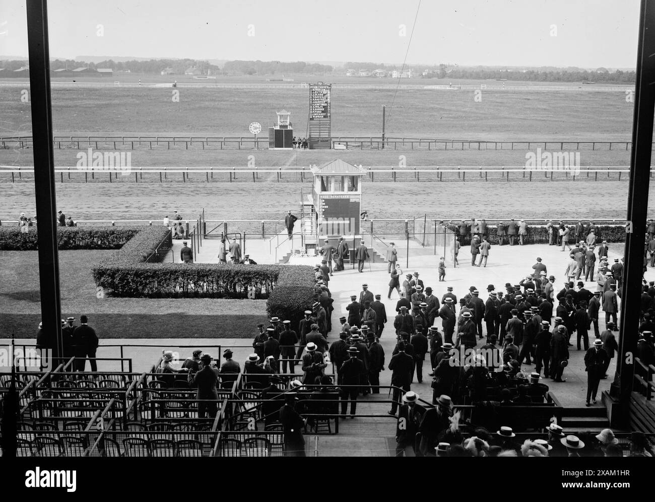 Belmont Park, 1913. Shows spectators and stands at Belmont Park, Long