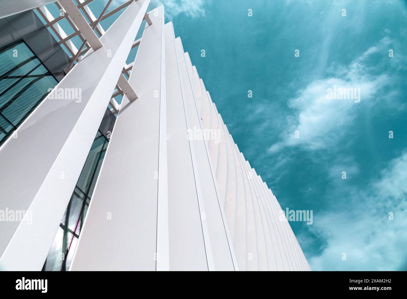 Architectural detail from the modernist, brutalist and eclectic Tel ...