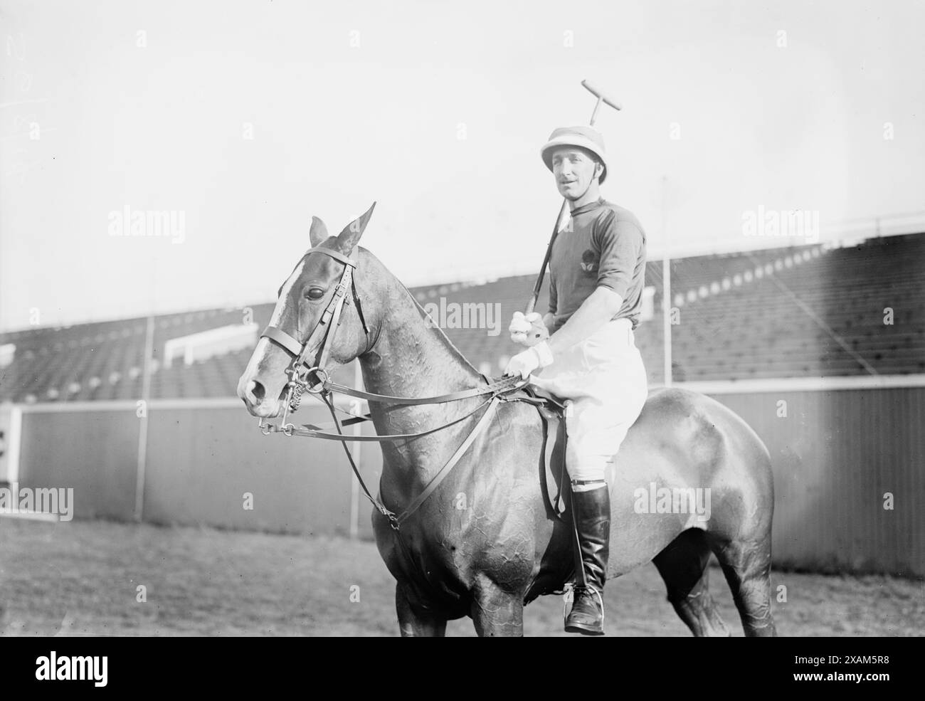 Capt. Leslie Cheape, between c1910 and c1915. Shows English polo player Captain Leslie St. Clair Cheape (1882-1916). Stock Photo