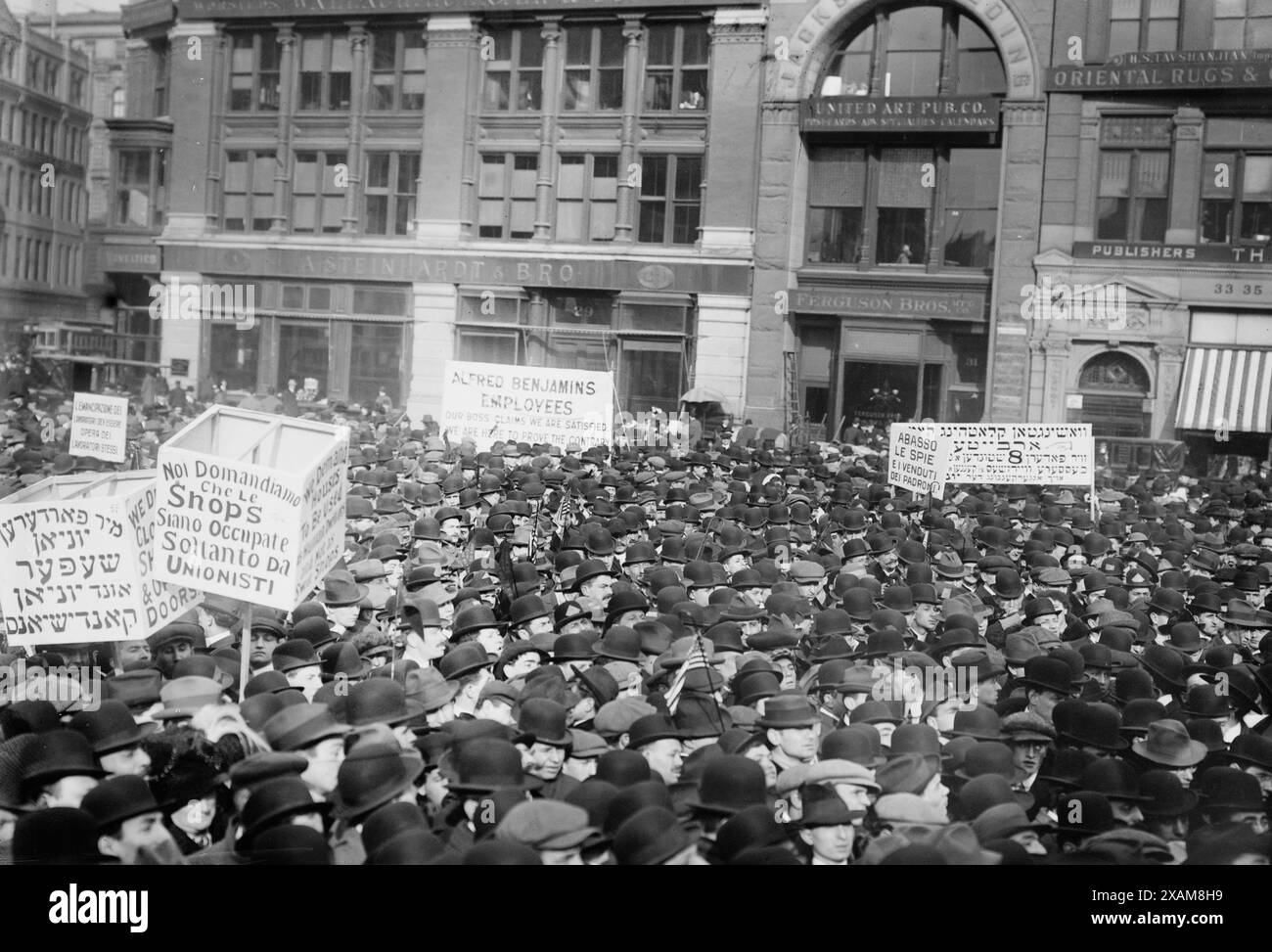 May Day '13, strikers in Union Square, 1913. Shows crowd gathered in ...