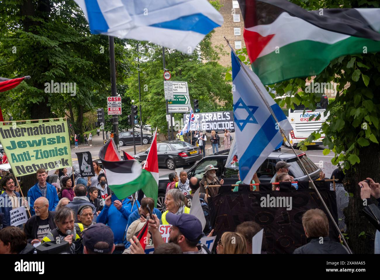 Swiss Cottage, London, 7th June 2024. Pro Palestinian rally with ...