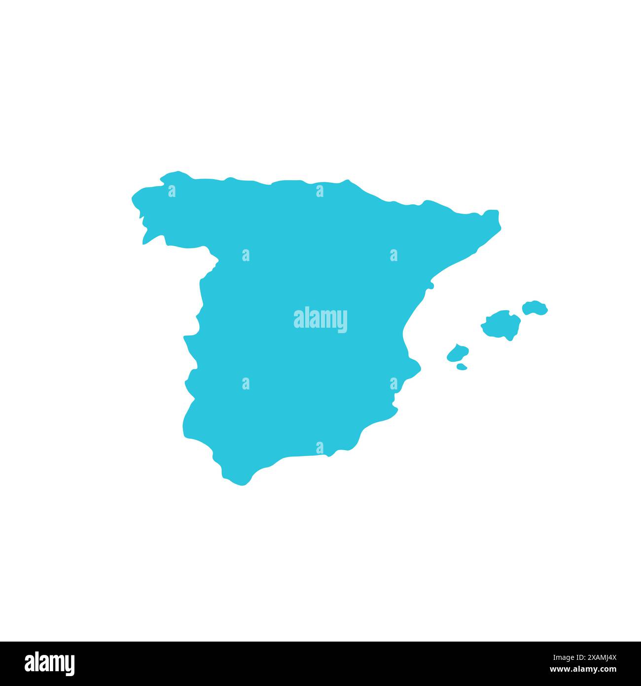 Map Spain icon. Isolated on white background. From blue icon set. Stock Vector