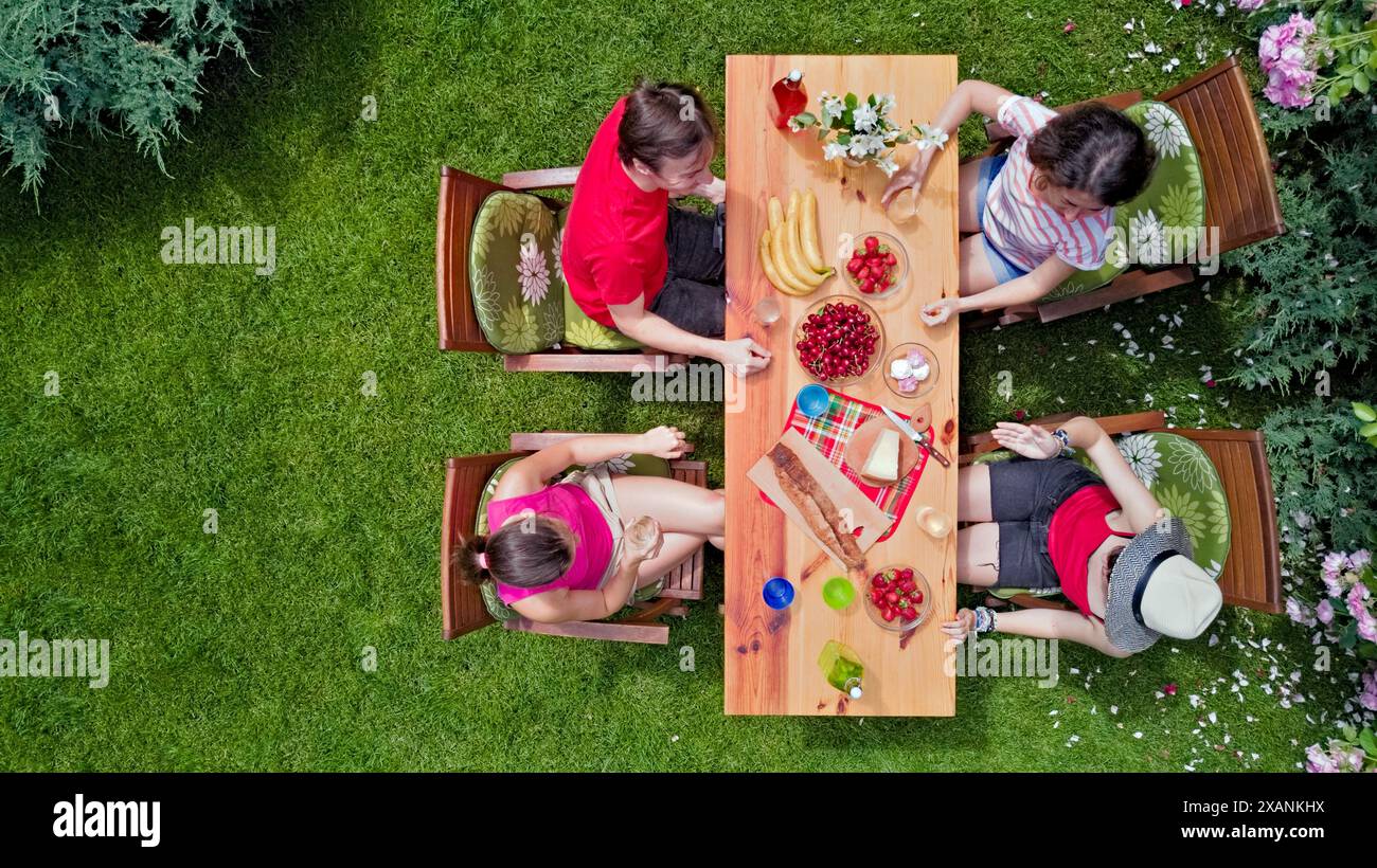 Family table eating from above children hi-res stock photography and ...