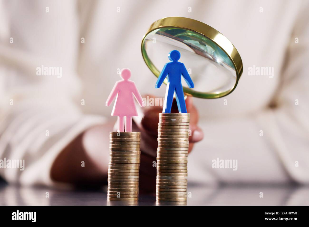 Navigating the Gender Pay Gap: A Look at Equal Wages, Economic Disparity, and Salary Inequality Across Different Professions. Stock Photo