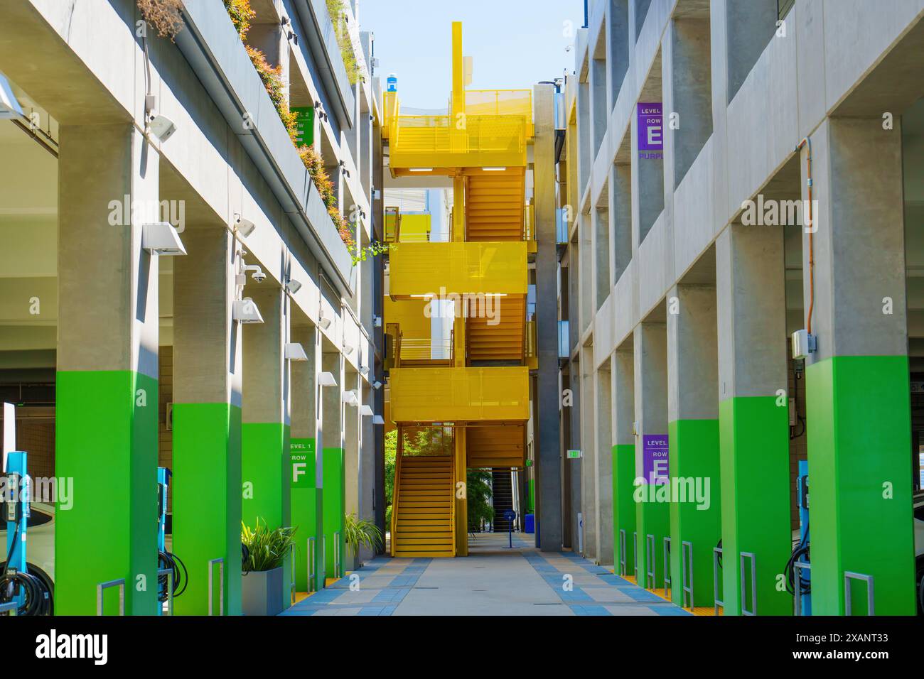 Los Angeles, California April 9, 2024 Colorcoded concrete