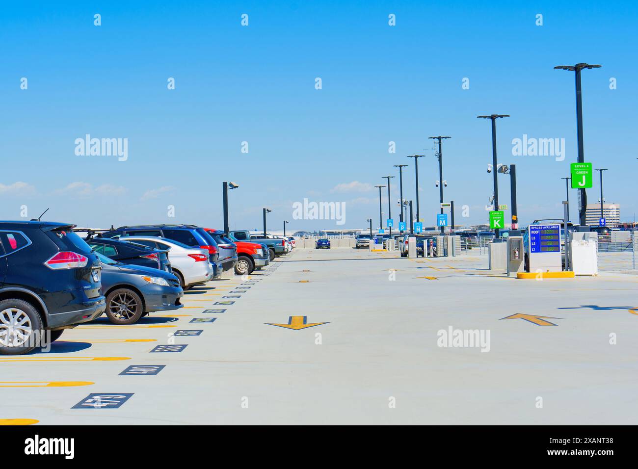Los Angeles, California April 9, 2024 Roof level of LAX Economy