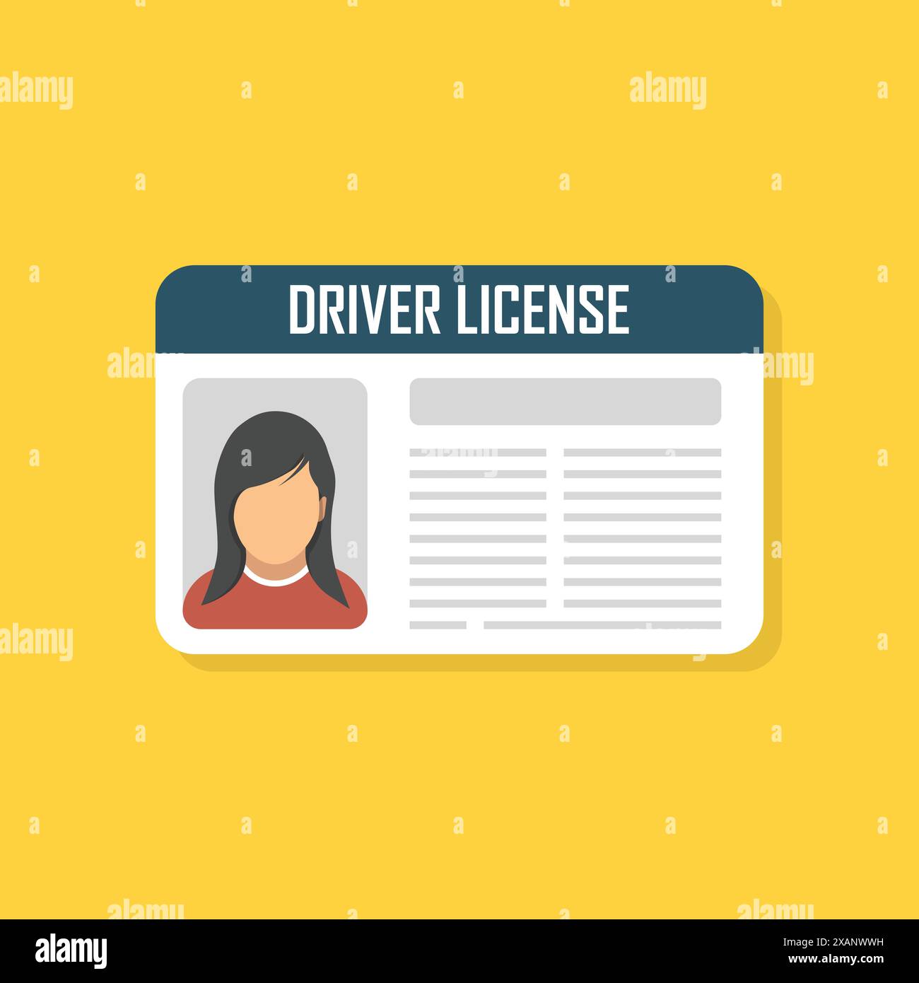 Driver license icon in flat style. Id card vector illustration on ...