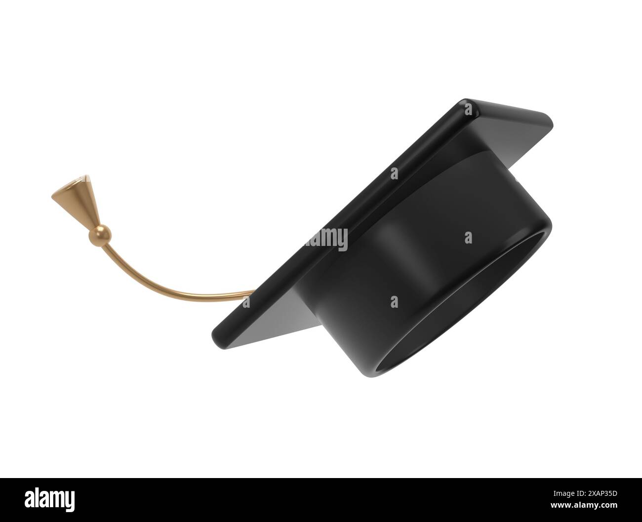 Graduation university or college black cap 3d illustration. Element for ...