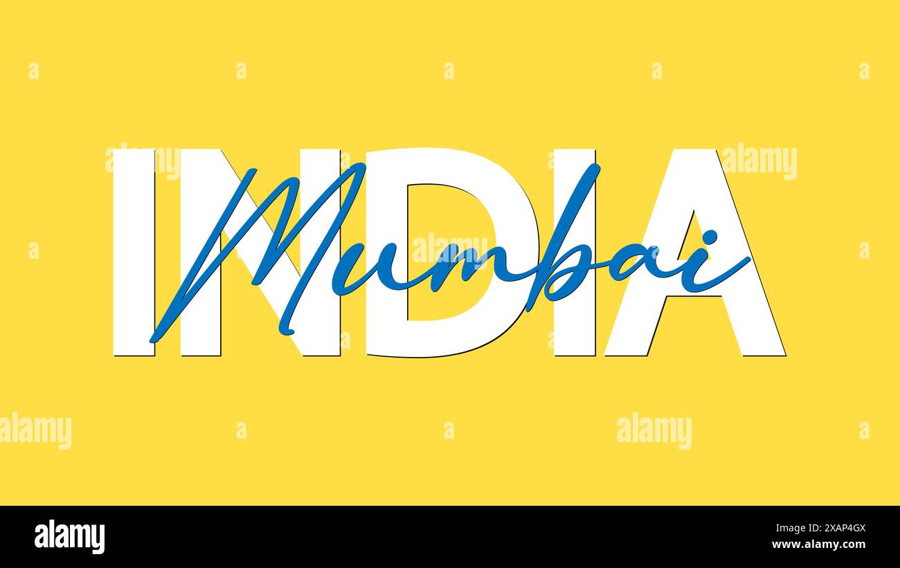 Mumbai in India calligraphy concept vector vector illustration. Mumbai