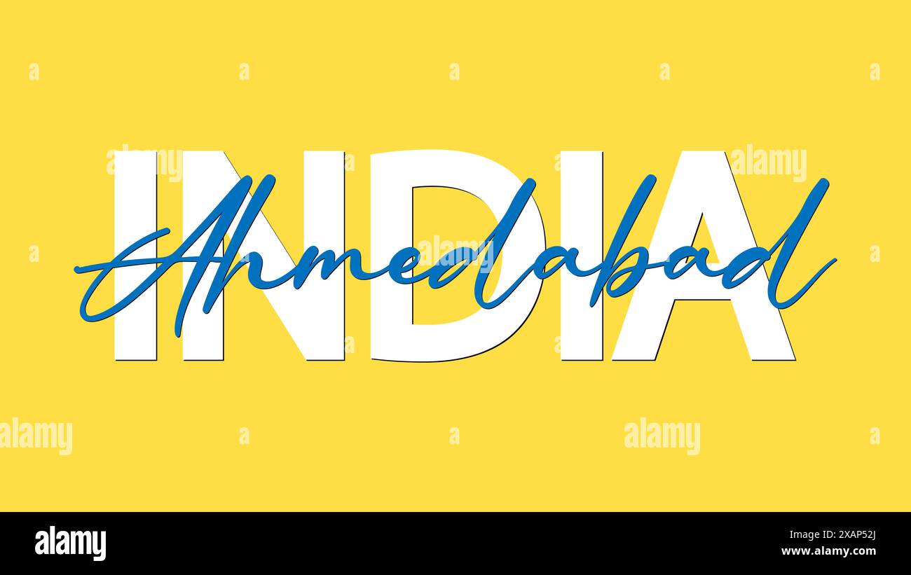 Ahmedabad in India calligraphy concept vector vector illustration