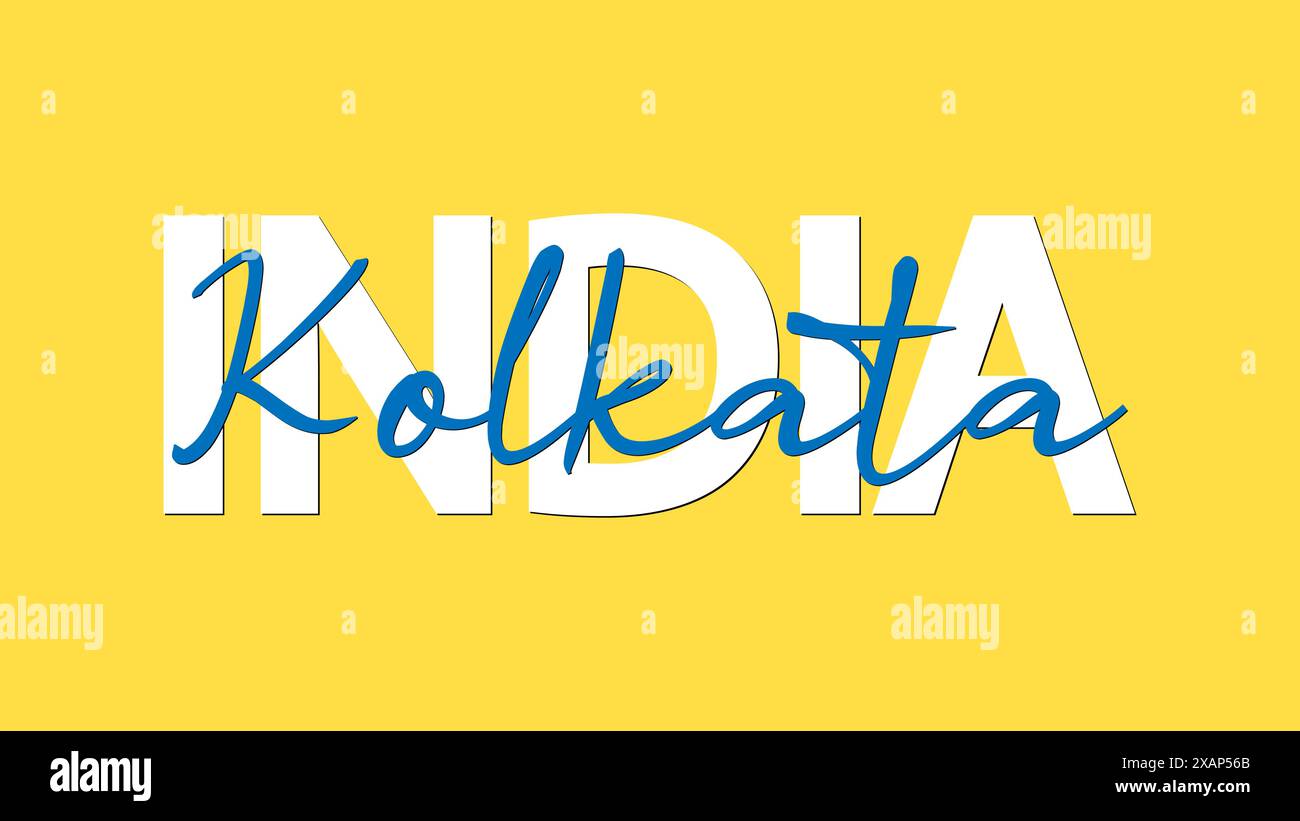 Kolkata in India calligraphy concept vector vector illustration ...