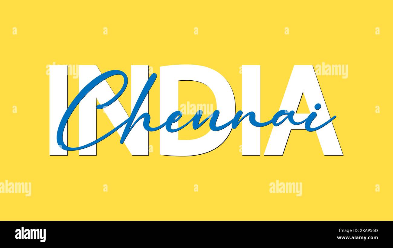 Chennai in India calligraphy concept vector vector illustration