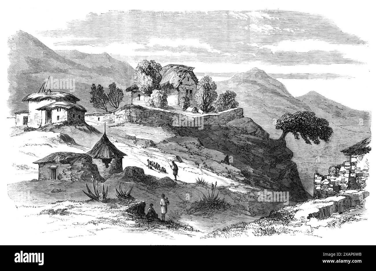 The Abyssinian Expedition: a sketch in the town of Adigerat, 1868 ...