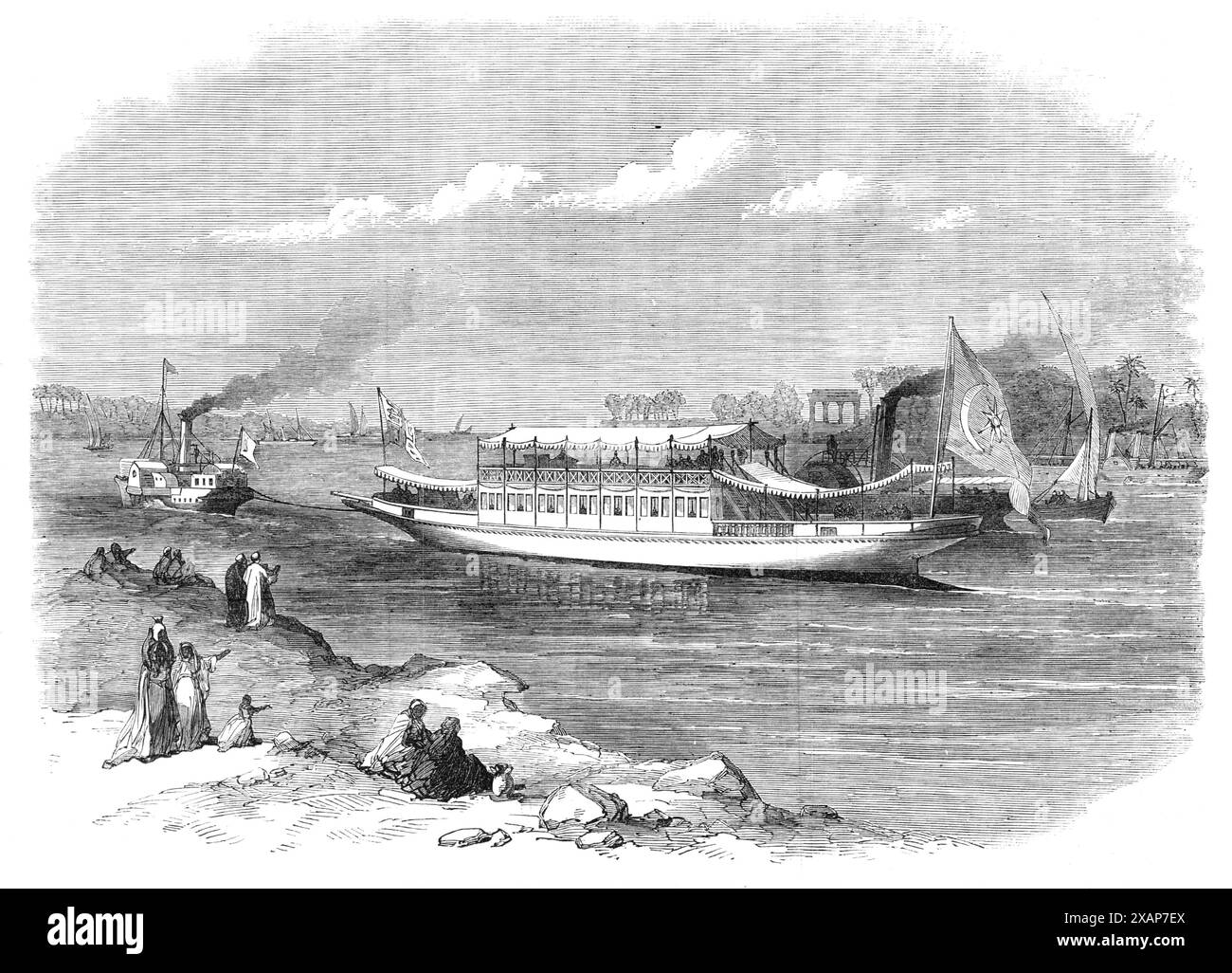 The Prince and Princess of Wales in Egypt the Dahabieh, or Nile boat
