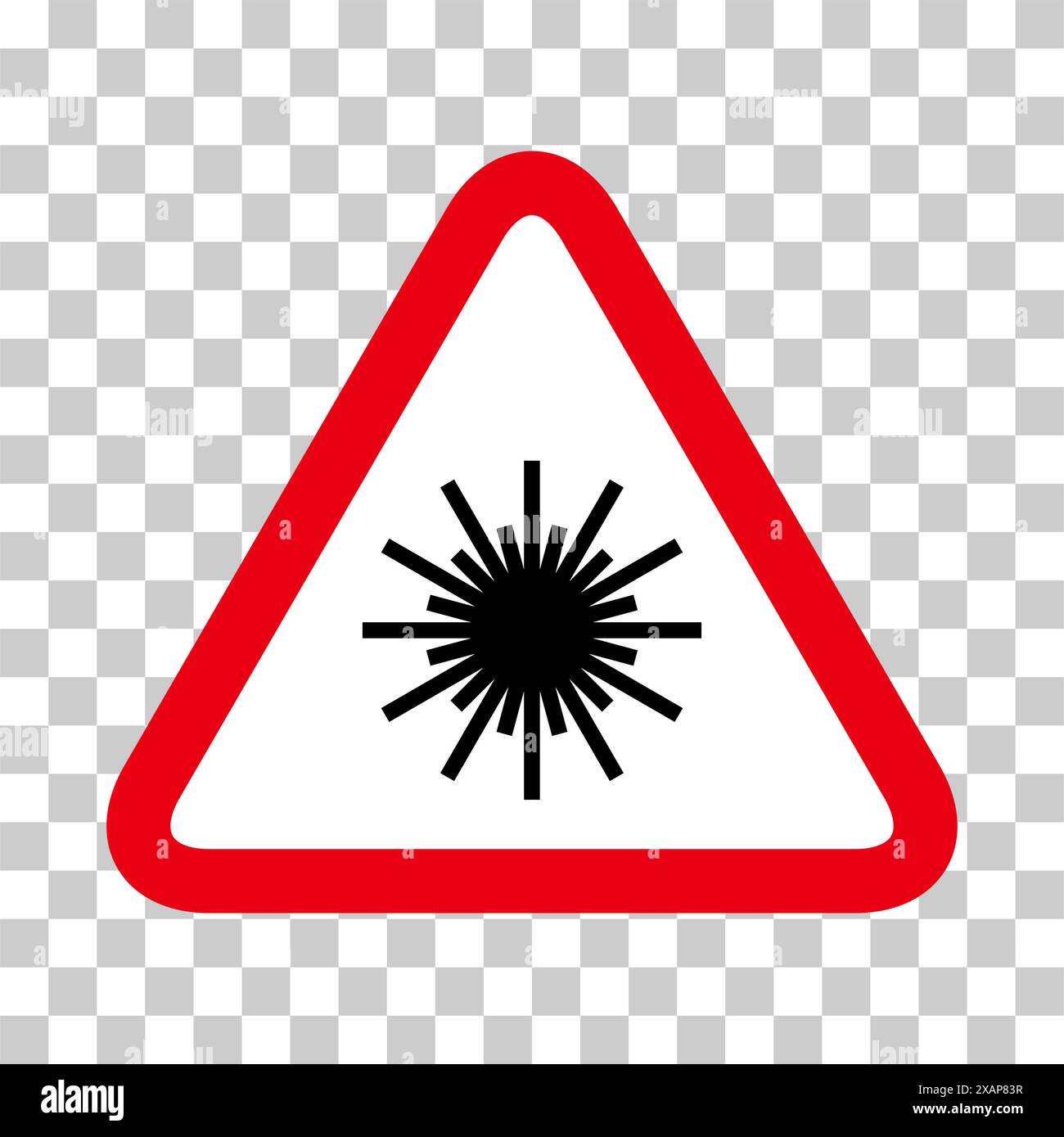 Laser radiation danger label icon, safety protection information symbol ...