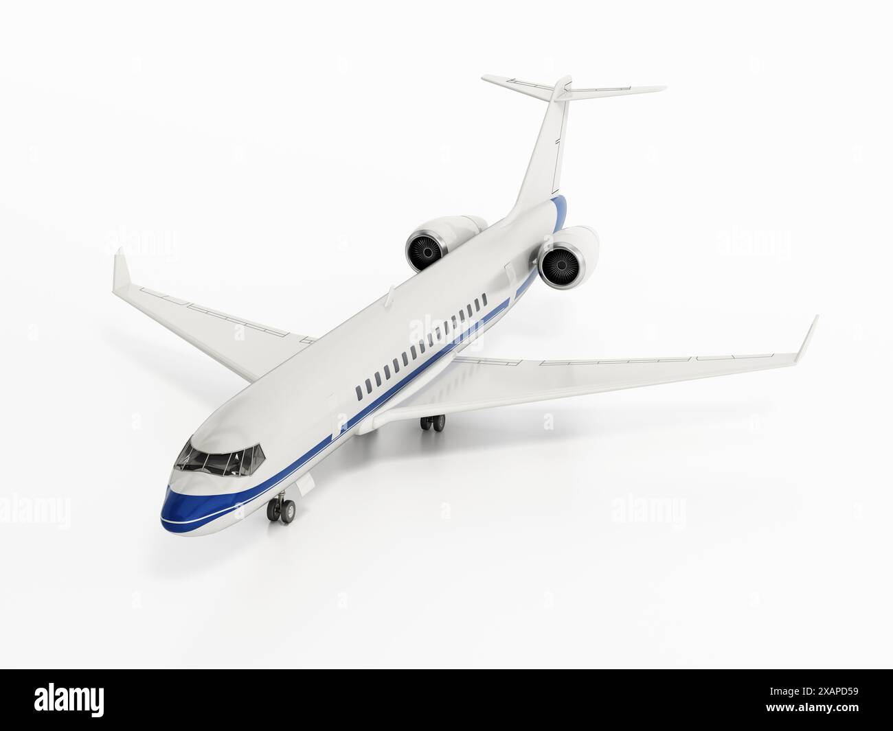 Private jet plane isolated on white background. 3D illustration Stock ...