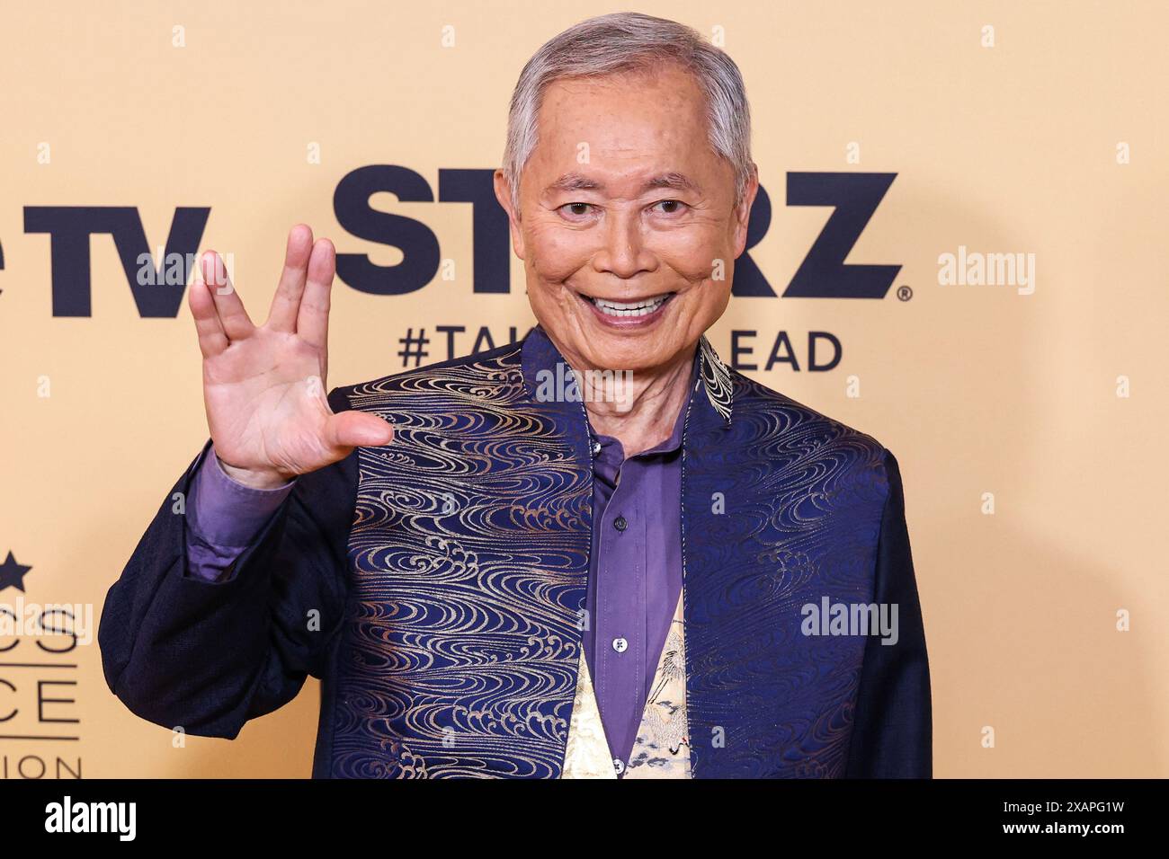 CENTURY CITY, LOS ANGELES, CALIFORNIA, USA - JUNE 07: George Takei arrives at the Critics Choice Celebration Of LGBTQ+ Cinema And Television held at the Fairmont Century Plaza Hotel on June 7, 2024 in Century City, Los Angeles, California, United States. (Photo by Xavier Collin/Image Press Agency) Stock Photo
