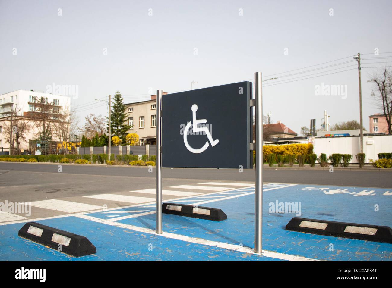 Parking space in the parking lot for the disabled Stock Photo