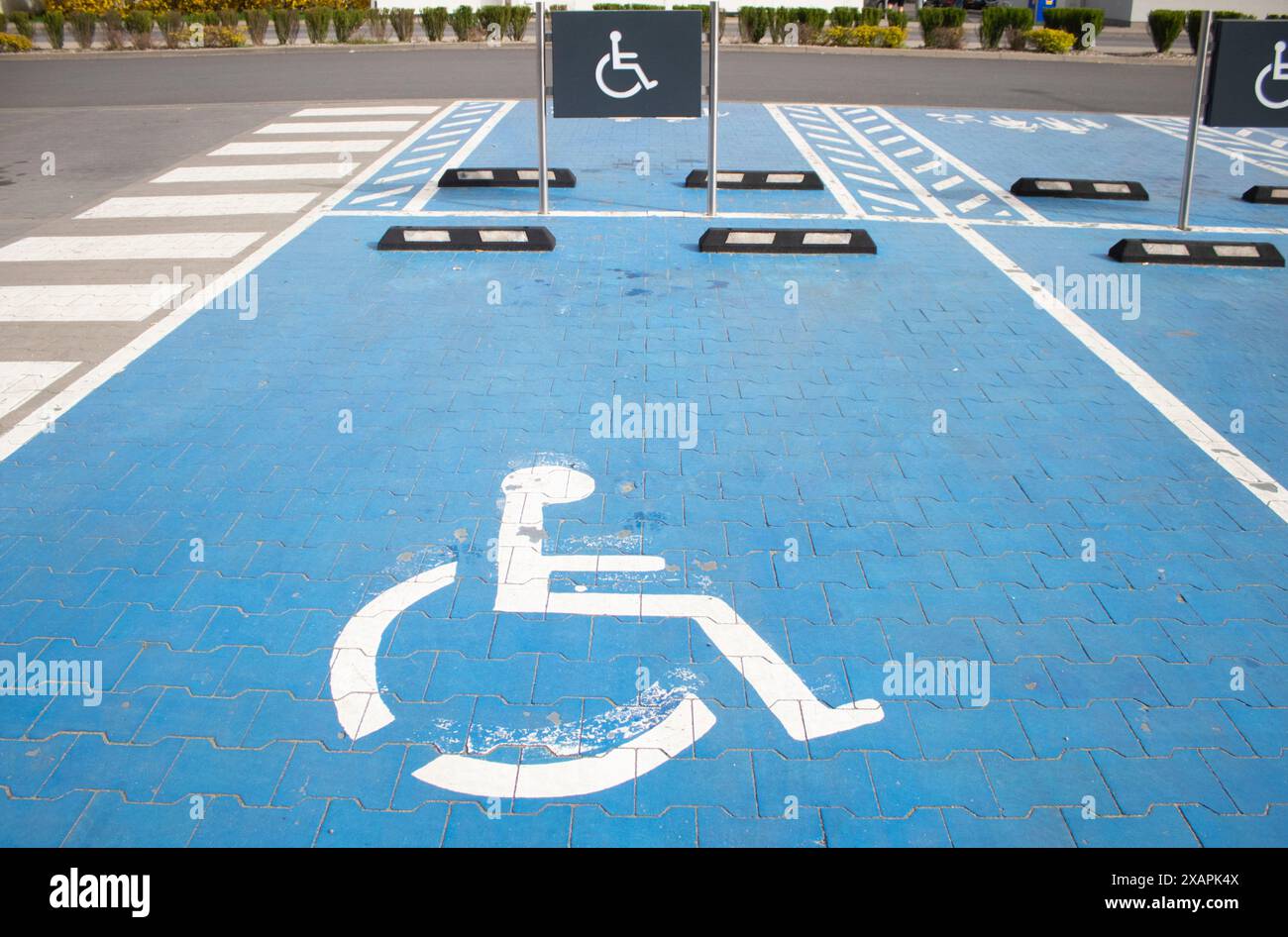 Parking space in the parking lot for the disabled Stock Photo