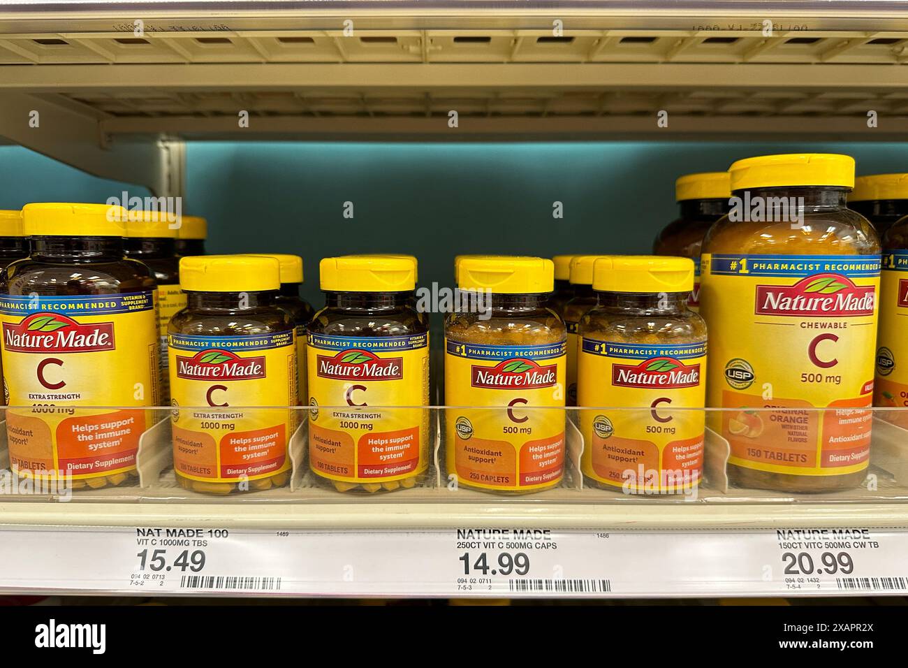 Nature Made Vitamin C tablets in bottle on display at Target grocery ...