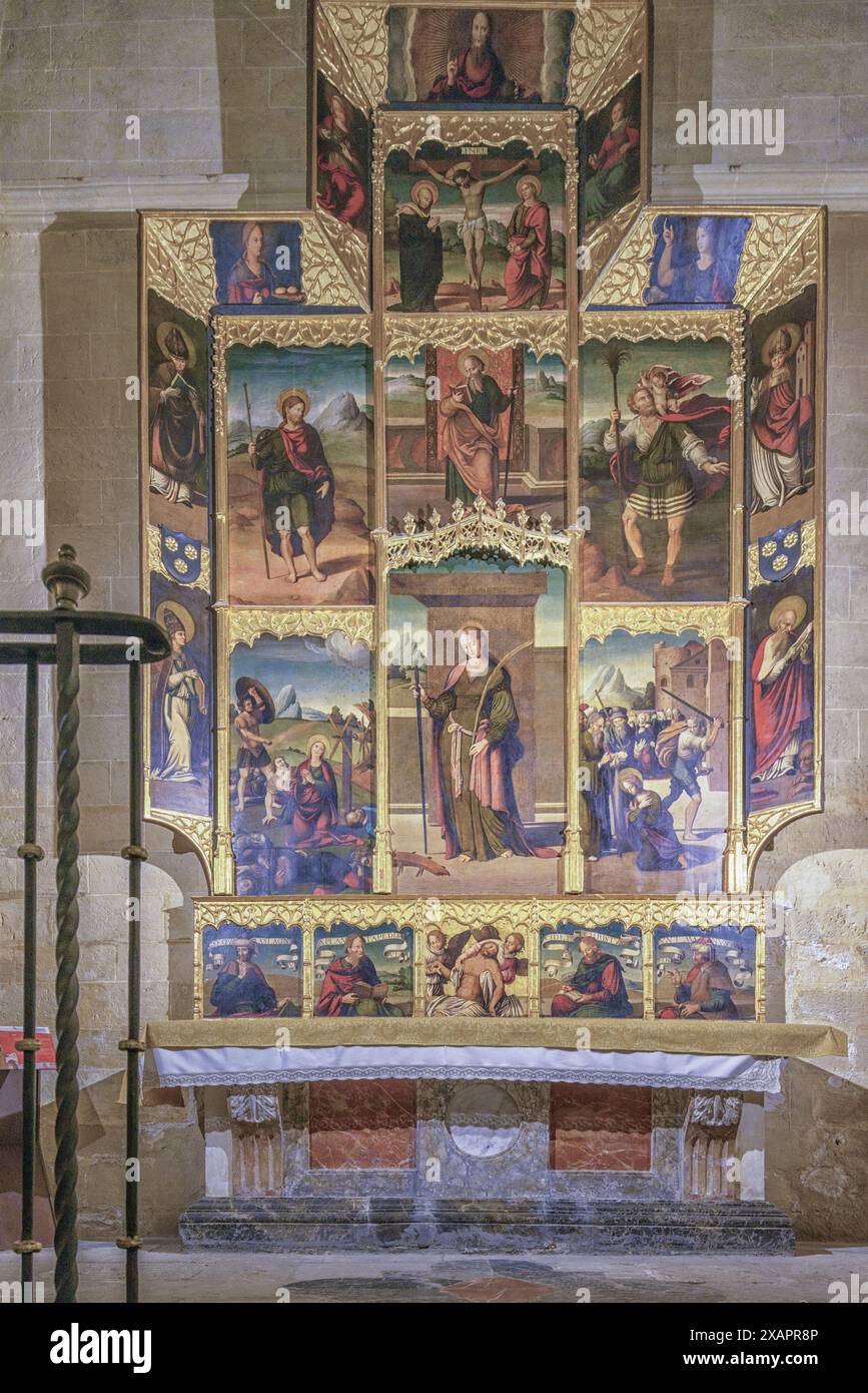 Chapel and altarpiece of Saint Catherine of Alexandria in the cathedral of the city of Orihuela, Alicante, Alacant, Valencian Community, Spain, Europe Stock Photo