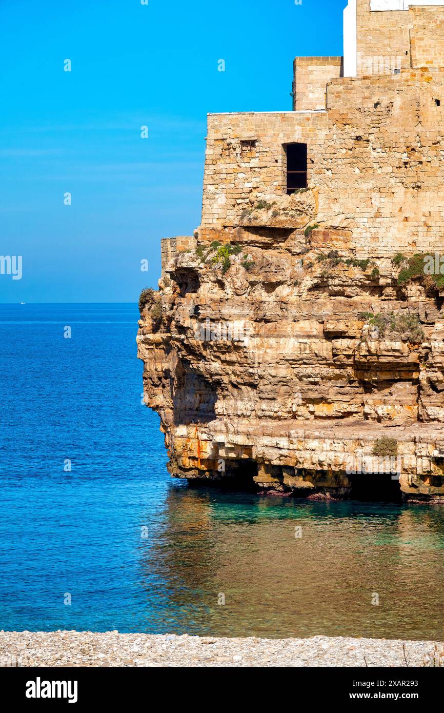 View of the beach of Lama Monachile, Polignano a Mare, Italy Stock ...