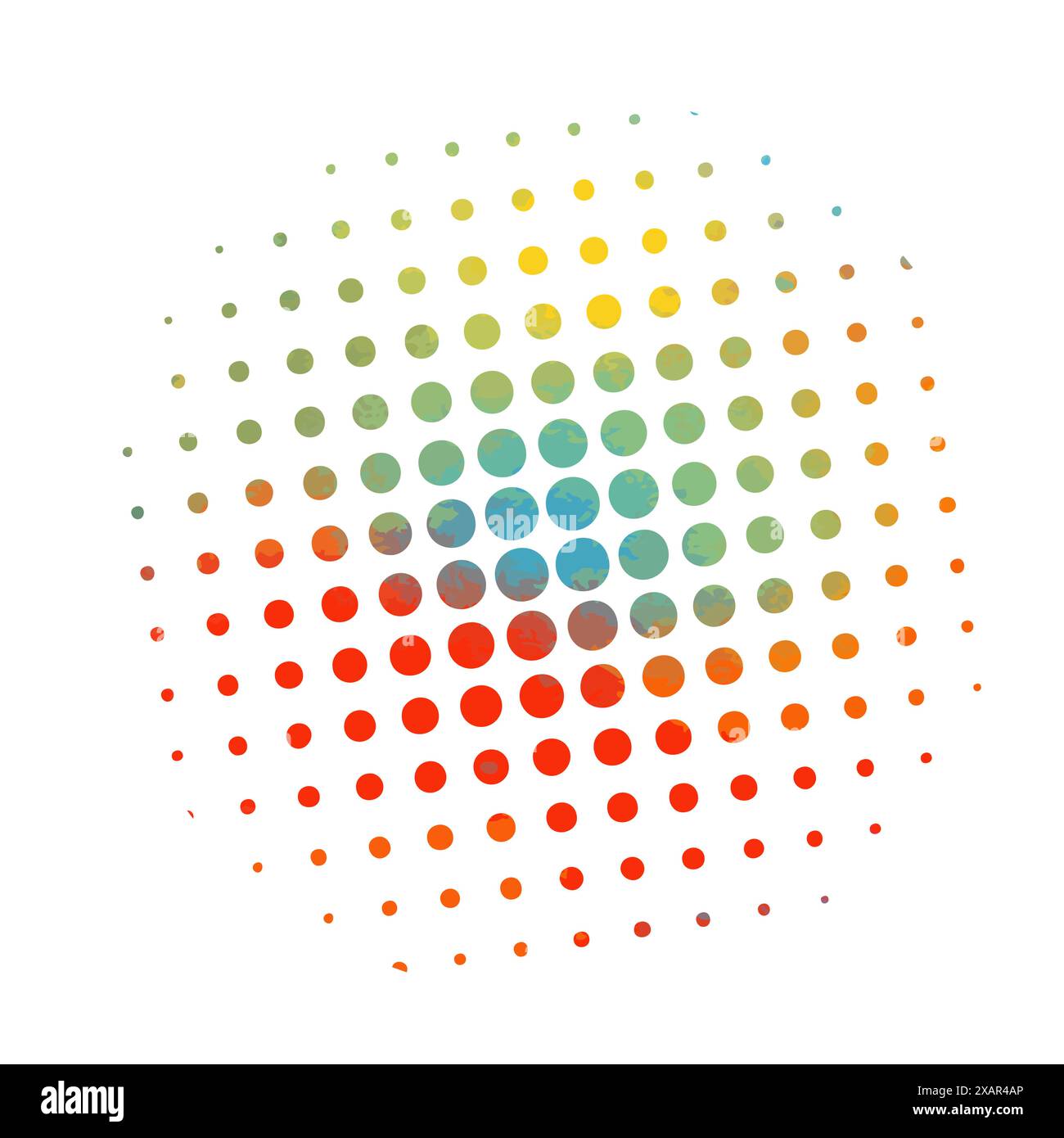 colored abstractions with halftone dots. Not AI, Vector illustration Stock Vector