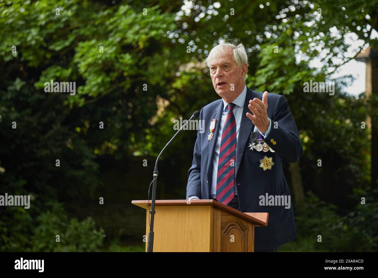 John Astor, third Baron of Hever, speaking at the unveiling ceremony of