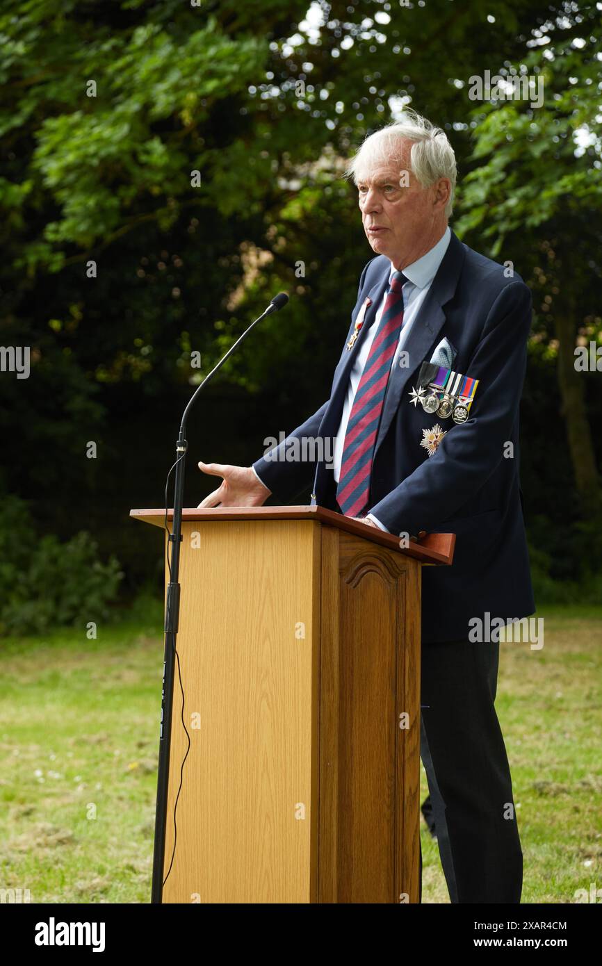 John Astor, third Baron of Hever, speaking at the unveiling ceremony of ...