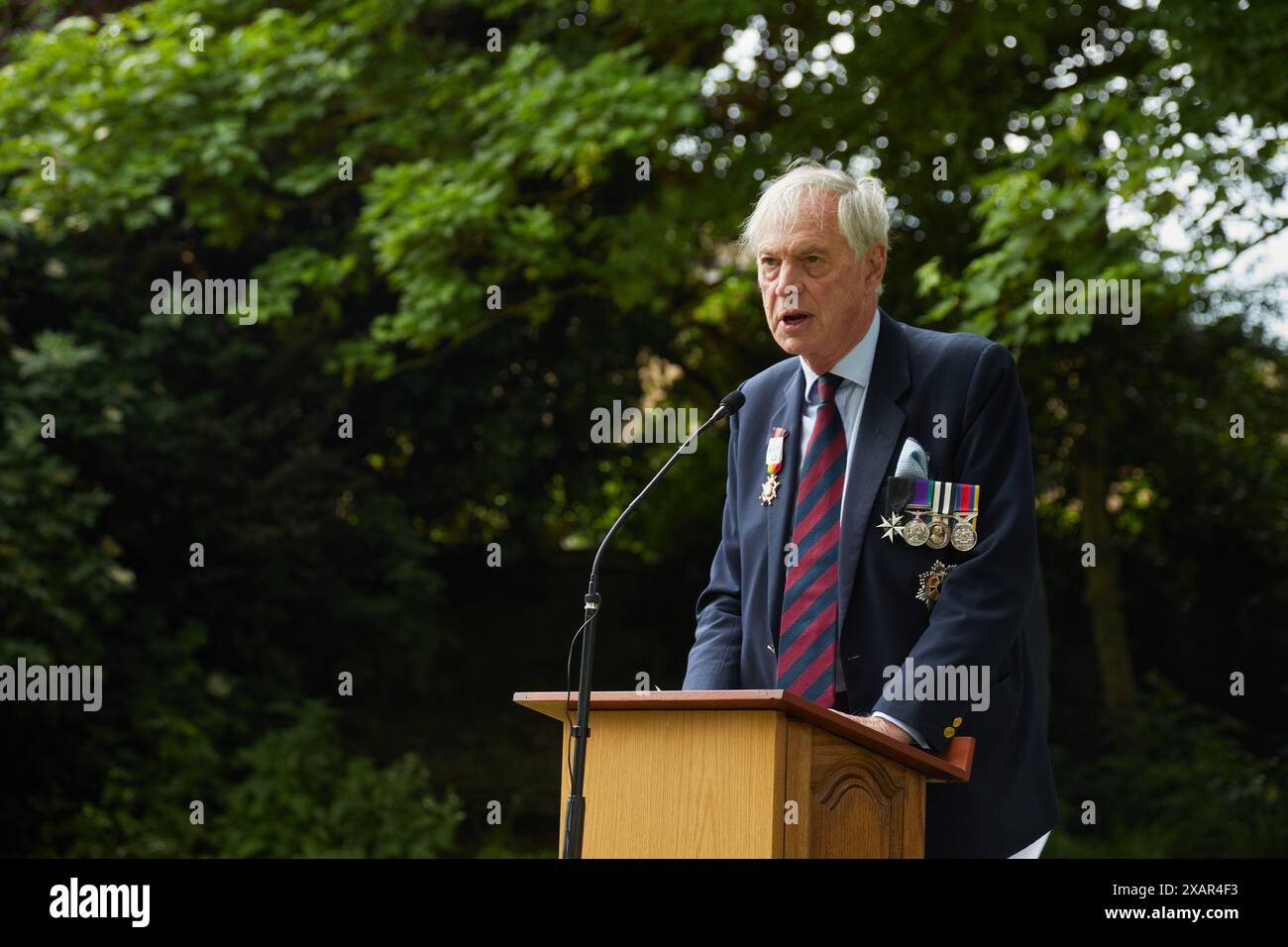 John Astor, third Baron of Hever, speaking at the unveiling ceremony of