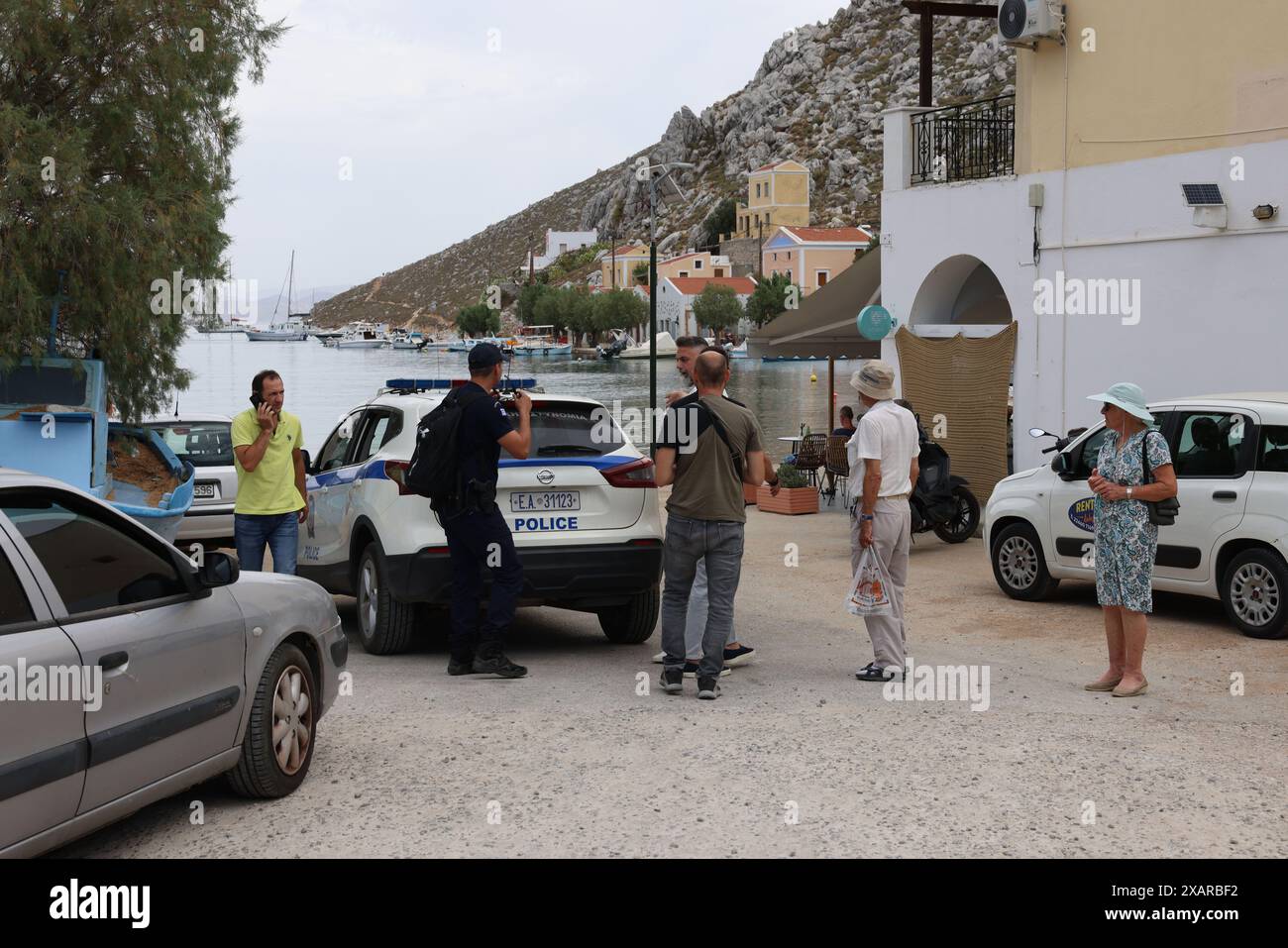 Search is launched for Dr Michael Mosley after he vanished whilst walking across hilltops at Pedi on the Greek holiday Island of Symi. Stock Photo