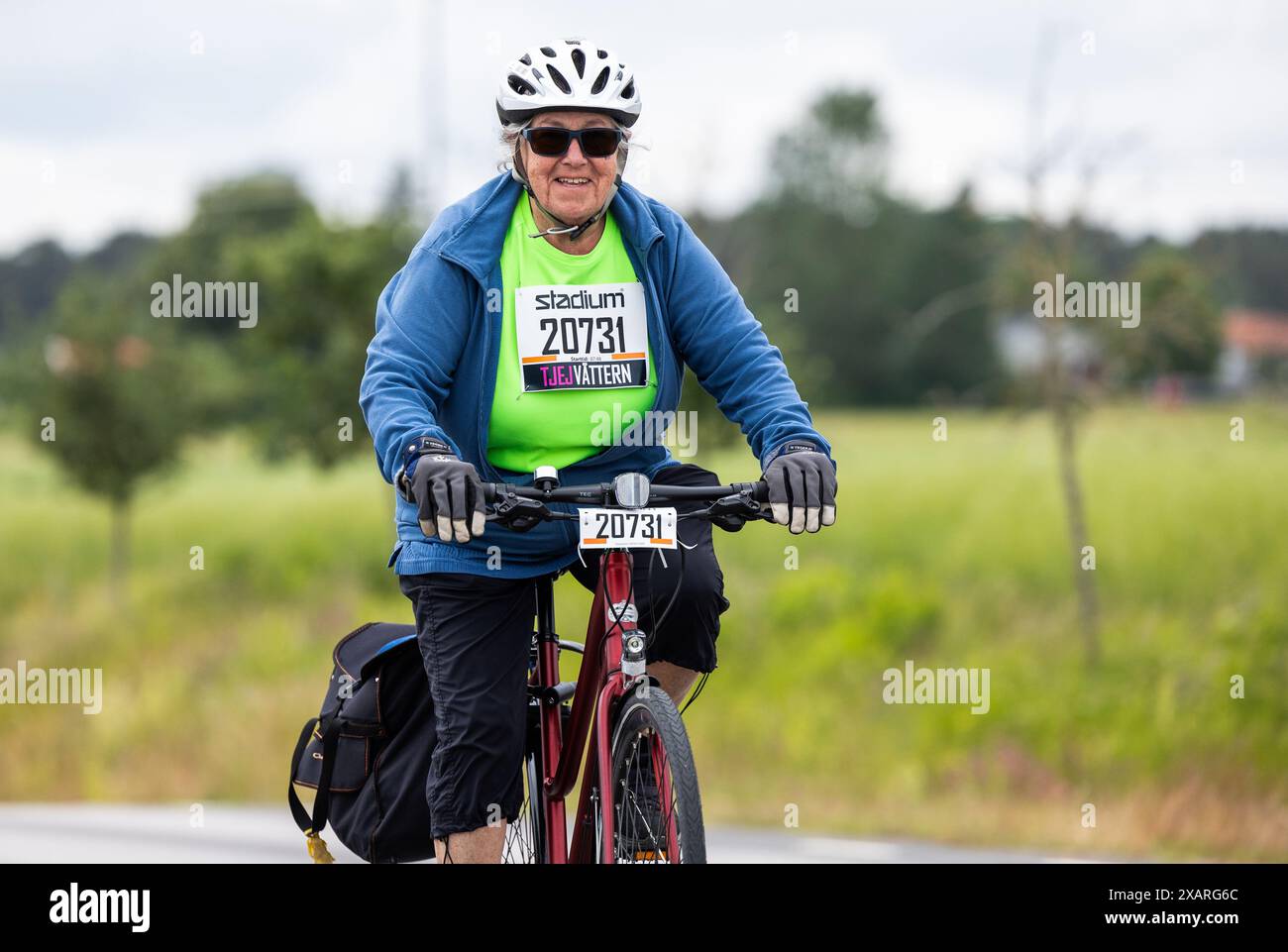 Skänninge, Sweden. 8th, June, 2024.  Tjejvättern which are part of the cycling week which includes the world's largest bicycle exercise race, Vätternrundan. The cycle week ends on June 15. Credit: Jeppe Gustafsson/Alamy Live News Stock Photo