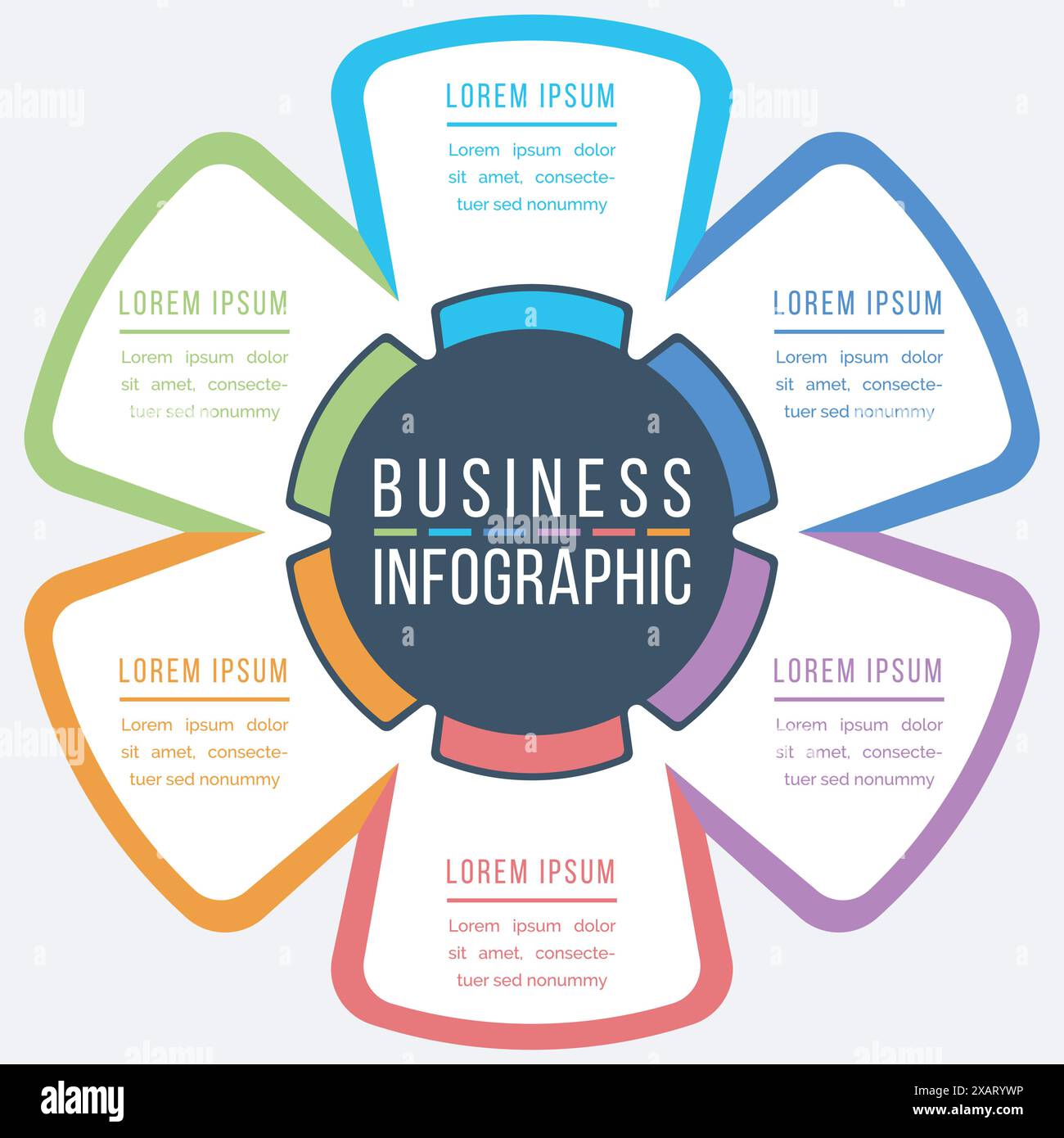 Business Infographic design 6 Steps, objects, elements or options ...
