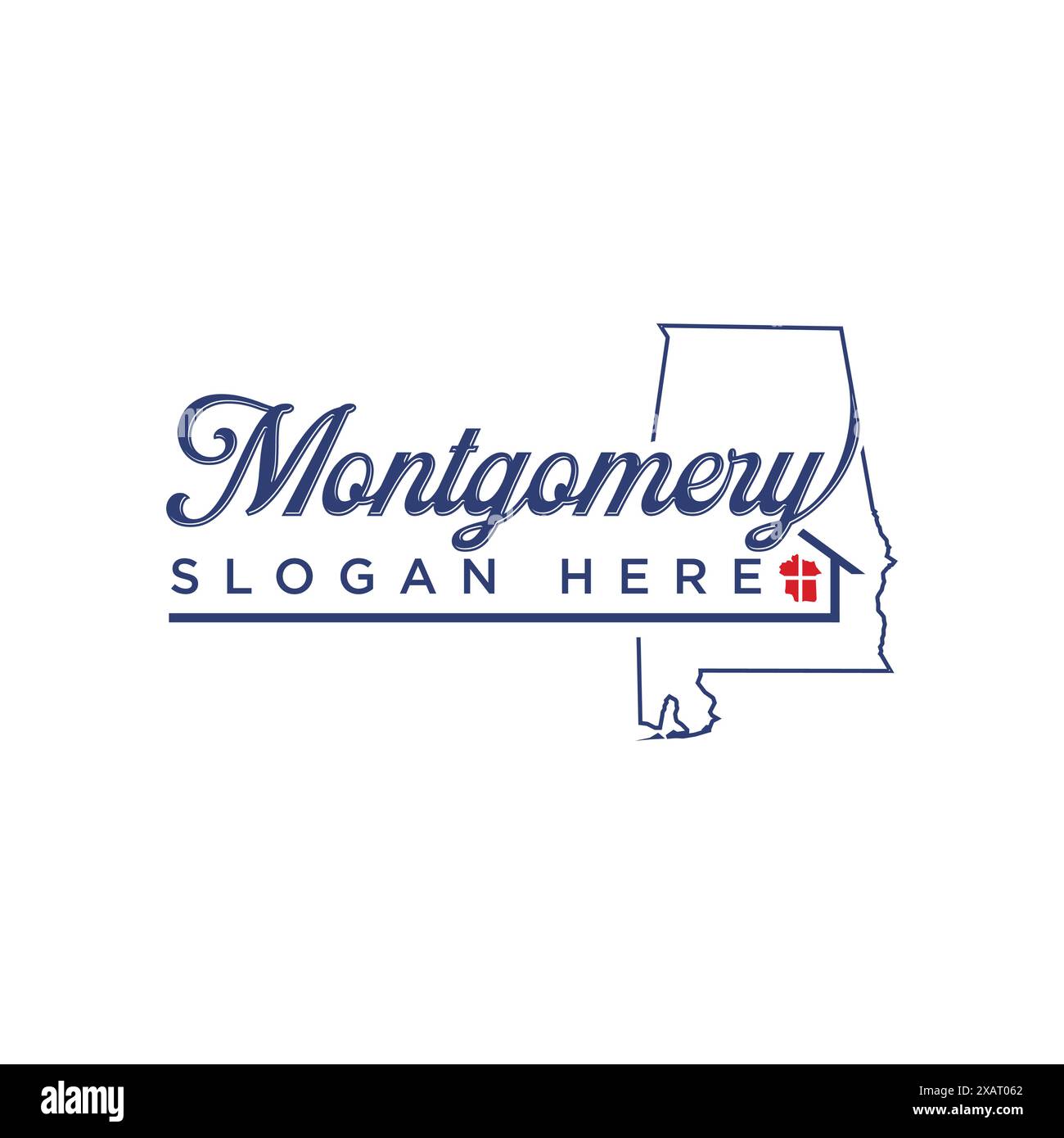 Abstract letter and map Montgomery Alabama. Vector illustration Stock