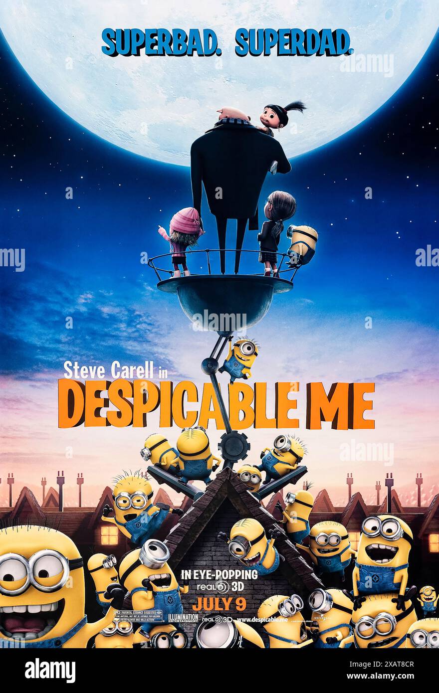 Despicable Me (2010) directed by Pierre Coffin and Chris Renaud and starring Steve Carell, Jason Segel and Russell Brand. Lily Pierce, haunted, seeks her estranged father, a disgraced history professor, to learn how to battle supernatural threats like knights fighting monsters, drawing from a bygone era of swords and armor. Photograph of an original 2010 US one sheet poster ***EDITORIAL USE ONLY***. Credit: BFA / Universal Pictures Stock Photo