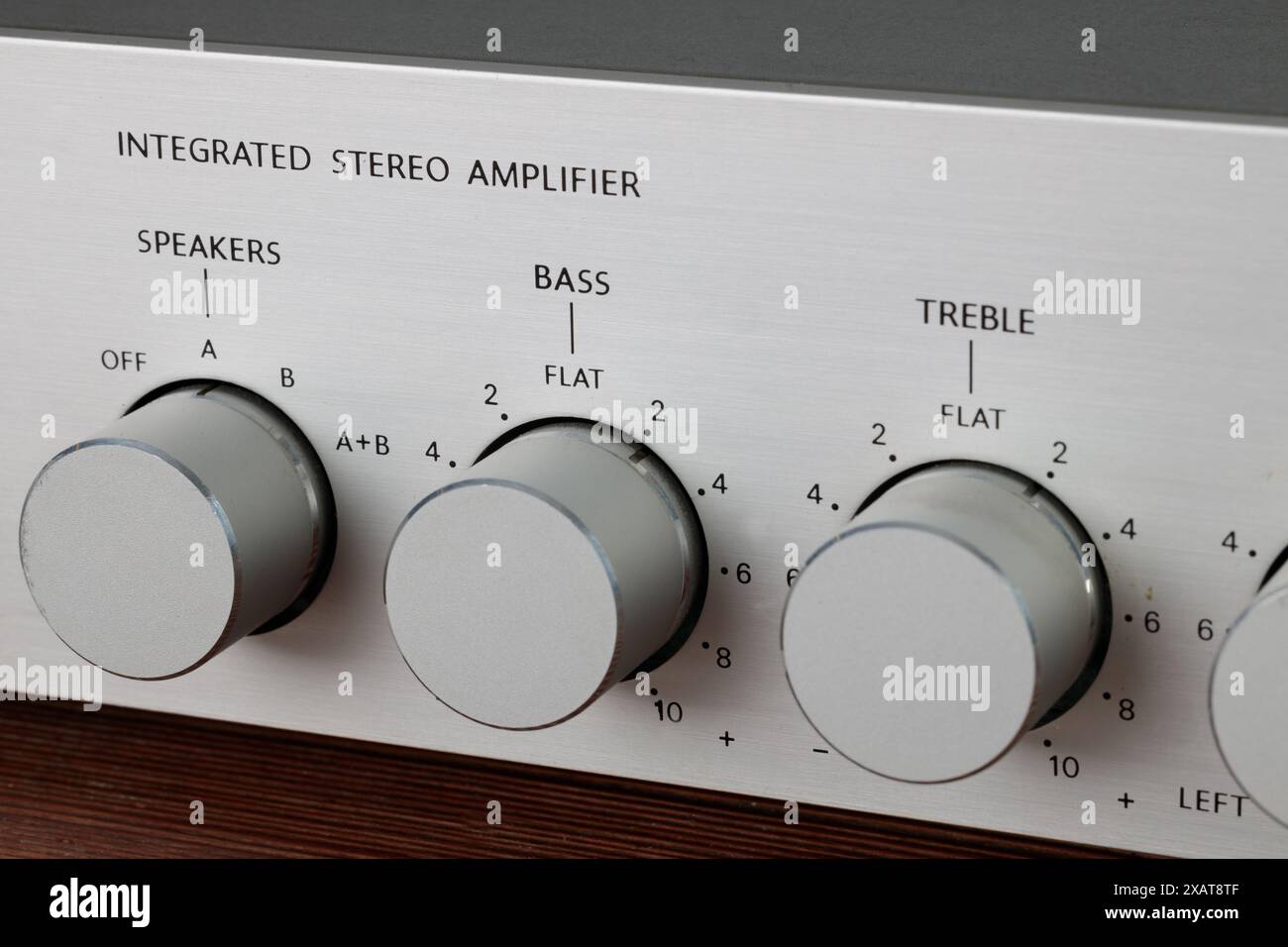 Close-Up of Amplifier Knobs Stock Photo