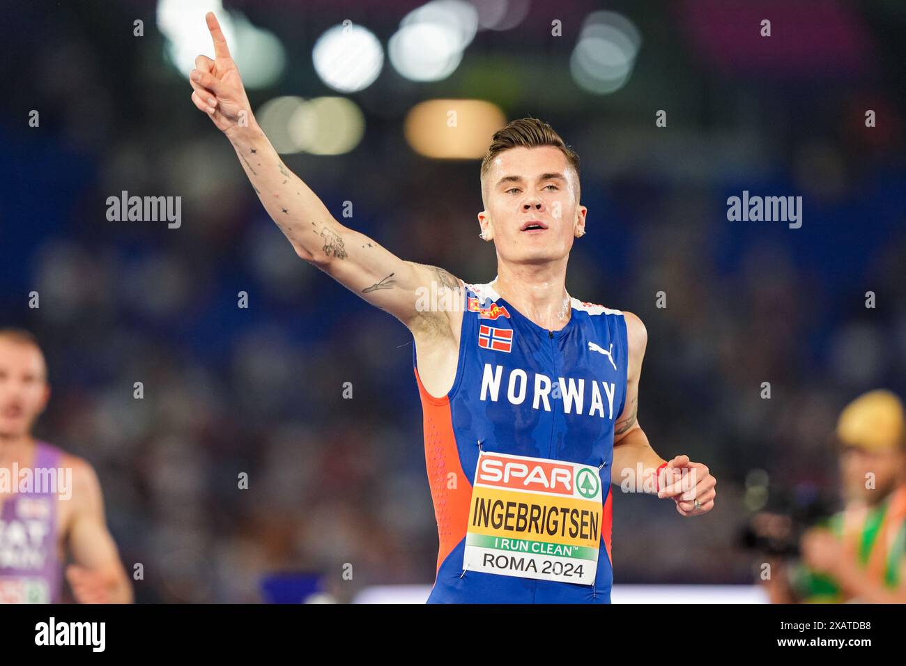 Rome, Italy 20240608. Jakob Ingebrigtsen runs the men's 5,000 meters