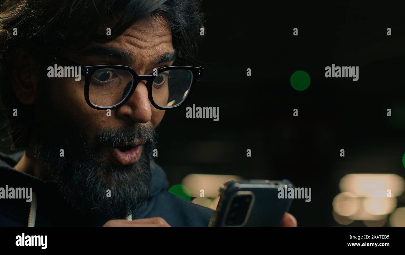 Excited amazed indian bearded hi-res stock photography and images - Alamy