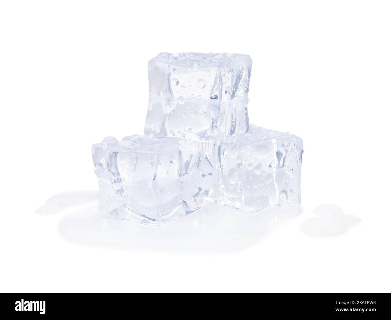 Crystal clear ice cubes isolated on white Stock Photo - Alamy